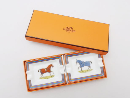 【買取】 エルメス ミニ灰皿 アッシュトレイ セット 馬柄