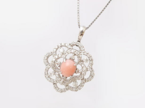【買取】PT850/PT900 プラチナ コンクパール ネックレス 0.96ct 0.46ct